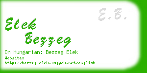 elek bezzeg business card